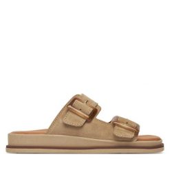 Klapki Tamaris. Brązowe klapki Tamaris, bez wzorów, bez obcasa. Za 259.99 zł.