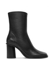 Gino Rossi Botki CEO-ZOYA-121046 Czarny. Czarne botki Gino Rossi, bez wzorów, ze skóry, bez obcasa, na słupku, bez zapięcia. Za 399.99 zł.