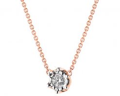 Naszyjnik z różowego i białego złota z brylantem - 0,05 ct - próba 585. Białe naszyjniki Apart, z brylantem, złote. Za 2,290.00 zł.