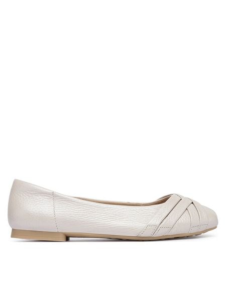 Caprice Baleriny 9-22102-46 Écru. Białe baleriny Caprice, bez wzorów, ze skóry, bez obcasa. Za 265.99 zł.