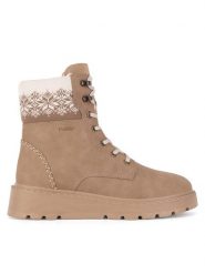 Rieker Trzewiki 70403-20 Beżowy. Brązowe botki Rieker, bez wzorów, ze skóry, bez obcasa, na płaskiej podeszwie, bez zapięcia. Za 351.00 zł.