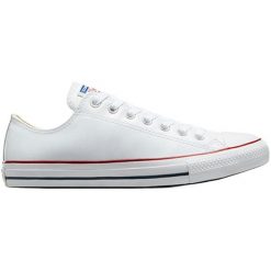 Trampki Converse Chuck Taylor Ox Leather, Dla obu płci. Białe obuwie sportowe Converse, ze skóry, bez zapięcia. Za 490.00 zł.