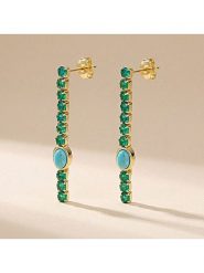 ÔNESSA Kolczyki-wkrętki z cyrkoniami rozmiar: onesize. Niebieskie kolczyki ÔNESSA, z cyrkonią, z mosiądzu. Za 59.95 zł.