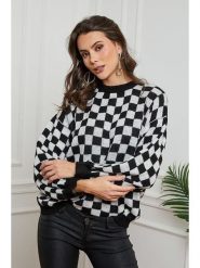 Joséfine Sweter "Ilma" w kolorze czarno-białym rozmiar: S. Białe swetry Joséfine, s, bez wzorów, z wełny, bez ramiączek. Za 121.99 zł.