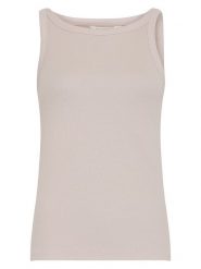 MOSS COPENHAGEN Top "Gubbe" w kolorze beżowym rozmiar: M/L. Brązowe topy Moss Copenhagen, l, bez wzorów, bez kołnierzyka, bez ramiączek. Za 97.51 zł.