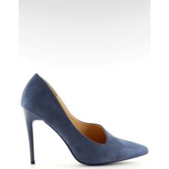 Szpilki asymetryczne niebieskie C-11 Blue. Niebieskie szpilki ButyModne, bez wzorów, z materiału, biznesowe, bez obcasa, na obcasie, bez zapięcia. Za 67.96 zł.