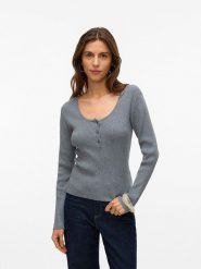 ONLY Sweter w kolorze szarym rozmiar: XL. Szare swetry Only, xl, bez wzorów, prążkowane, bez ramiączek. Za 96.83 zł.