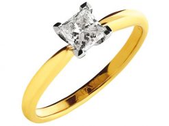 Pierścionek z żółtego i białego złota z diamentem - 0,50 ct - próba 585. Białe pierścionki Apart, z diamentem, złote. Za 12,990.00 zł.