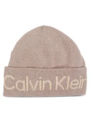 Calvin Klein Czapka Logo Reverso Tonal Beanie K60K611151 Beżowy. Brązowe czapki Calvin Klein, bez wzorów, z wiskozy. Za 289.99 zł.