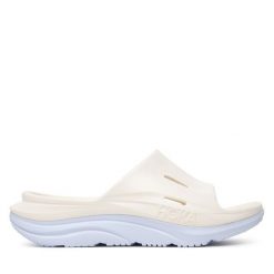 Klapki Hoka. Białe klapki HOKA, bez wzorów, bez obcasa. Za 299.99 zł.
