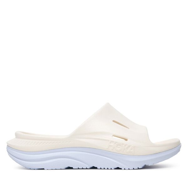 Klapki Hoka. Białe klapki HOKA, bez wzorów, bez obcasa. Za 299.99 zł.