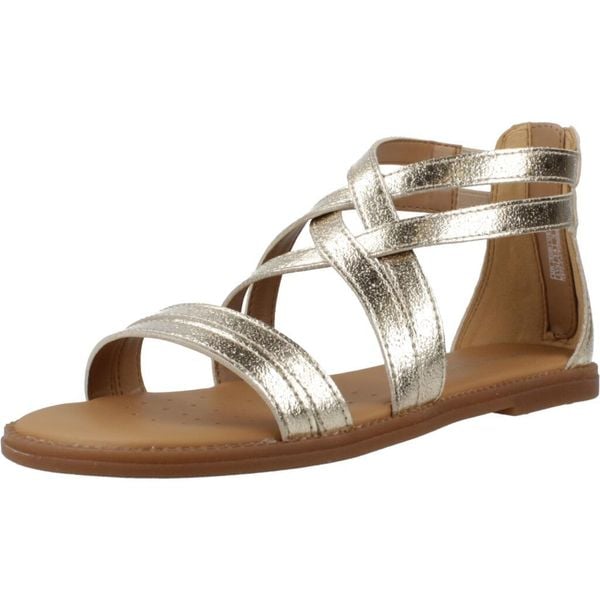 Sandały GEOX J SANDAL KARLY Złoty. Szare sandały Geox, bez wzorów, z syntetyku, bez obcasa, bez zapięcia. Za 175.99 zł.