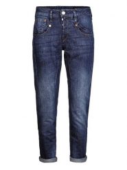 Herrlicher Dżinsy - Tapered fit - w kolorze granatowym rozmiar: W24. Niebieskie jeansy Herrlicher, z aplikacjami, z podwyższonym stanem. Za 166.88 zł.