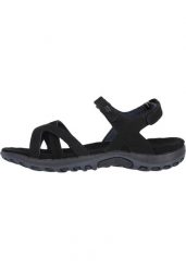 Sandały damskie Cruz Highcliff. Czarne sandały CRUZ, bez wzorów, z materiału, eleganckie, bez obcasa, bez zapięcia. Za 205.30 zł.