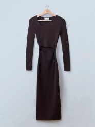 LeGer Sukienka "Linnea" w kolorze brązowym rozmiar: 40. Brązowe sukienki LeGer, bez wzorów, bez kołnierzyka, bez ramiączek, maxi. Za 192.33 zł.