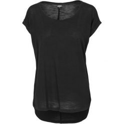 Koszulka Damska Slub High Low Hem T-shirt. Czarne t-shirty Urban Classics, xs, bez wzorów, bez kołnierzyka, bez ramiączek. Za 55.99 zł.