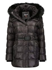 Geographical Norway Płaszcz zimowy "Aimeraude" w kolorze czarnym rozmiar: L. Czarne płaszcze Geographical Norway, na zimę, l, bez wzorów, z puchu, bez kaptura. Za 256.54 zł.