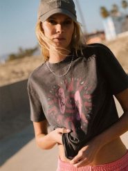 4F T-shirt loose z nadrukiem damski - czarny XS. Czarne koszulki sportowe 4f, bez wzorów, z bawełny, bez ramiączek. Za 79.99 zł.