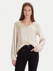 Maryley Bluzka 25IB824/18LA Beżowy Regular Fit. Brązowe bluzki Maryley, xl, bez wzorów, z wiskozy, bez kołnierzyka, bez ramiączek. Za 229.99 zł.