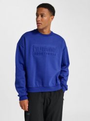 Bluza Hummel Boxy Logo. Niebieskie bluzy sportowe Hummel, m, bez wzorów, z bawełny, bez kaptura. Za 292.40 zł.