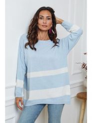 So Cachemire Sweter "Ellev" w kolorze błękitno-białym rozmiar: XL. Niebieskie swetry So Cachemire, xl, bez wzorów, z kaszmiru, bez ramiączek. Za 219.08 zł.