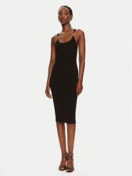MICHAEL Michael Kors Sukienka dzianinowa MT482IL33D Czarny Slim Fit. Czarne sukienki MICHAEL Michael Kors, s, bez wzorów, z dzianiny, bez kołnierzyka, bez ramiączek. Za 929.99 zł.