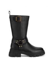 MEXX Botki MI001805043W Czarny. Czarne botki Mexx, bez wzorów, ze skóry, bez obcasa, na płaskiej podeszwie, bez zapięcia. Za 279.99 zł.