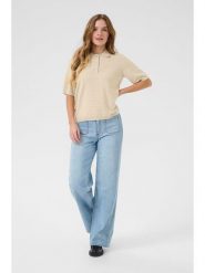 Kaffe Koszulka polo w kolorze beżowym rozmiar: L. Brązowe koszulki polo Kaffe, l, bez wzorów, bez kołnierzyka, bez ramiączek. Za 91.77 zł.