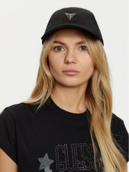Guess Czapka z daszkiem W4BZ36 WGJP2 Czarny. Czarne czapki Guess, z aplikacjami, z materiału. Za 139.99 zł.