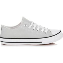 Szare Trampki. Szare trampki ButyModne, bez wzorów, z gumy, bez zapięcia. Za 64.90 zł.
