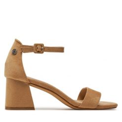 Sandały Refresh. Szare sandały Refresh, bez wzorów, bez obcasa, na słupku, bez zapięcia. Za 329.99 zł.