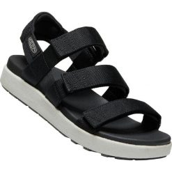 Sandały turystyczne damskie Keen Elle Strappy. Czarne sandały Keen, bez wzorów, bez obcasa, bez zapięcia. Za 249.55 zł.