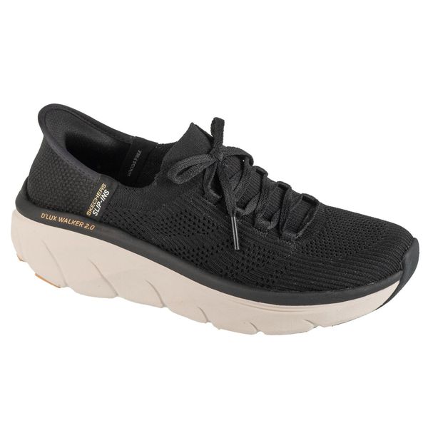 Buty sportowe Sneakersy damskie, Slip-Ins: D'lux Walker 2.0 - Thrill Movement. Czarne obuwie sportowe Skechers, bez zapięcia, trekkingowe. Za 379.99 zł.