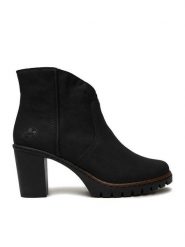 Rieker Botki Y2553-00 Czarny. Czarne botki Rieker, bez wzorów, z materiału, bez obcasa, na słupku, bez zapięcia. Za 329.99 zł.