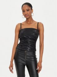 Rinascimento Top CFC0120406003 Czarny Regular Fit. Czarne topy Rinascimento, xs, bez wzorów, z syntetyku, bez kołnierzyka, bez ramiączek. Za 219.99 zł.