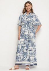 Niebieska Sukienka Typu Oversize z Wiskozą w Abstrakcyjny Wzór Lunalessa. Niebieskie sukienki Born2be, na co dzień, bez wzorów, z wiskozy, eleganckie, bez kołnierzyka, bez ramiączek, maxi, oversize. Za 79.99 zł.