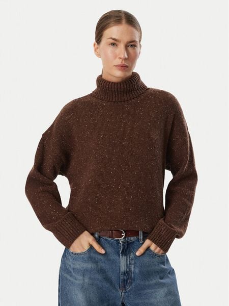 Barbour Golf Stanford LKN1864RU51 Brązowy Oversize. Brązowe golfy Barbour, bez wzorów, z wełny, bez ramiączek. Za 614.99 zł.