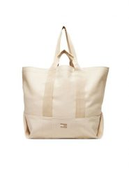Tommy Jeans Torebka Tjw Tote Edition Canvas AW0AW17542 Beżowy. Brązowe shopper Tommy Jeans, bez wzorów, z jeansu, bez dodatków. Za 429.99 zł.