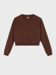 Bluza crewneck regular - brązowy. Brązowe bluzy Sinsay, l, bez wzorów, bez kaptura. Za 29.99 zł.
