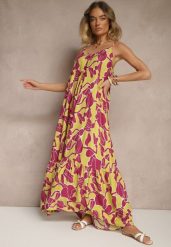 Jasnozielona Wiskozowa Sukienka o Rozkloszowanym Kroju na Cienkich Ramiączkach Sepalina. Zielone sukienki Renee, na co dzień, na lato, l, bez wzorów, z wiskozy, eleganckie, bez kołnierzyka, bez ramiączek, maxi, kopertowe. Za 54.99 zł.
