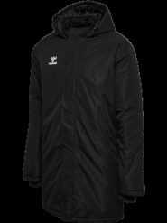 Hummel płaszcz hmlAUTHENTIC BENCH JACKET z poliestru – BLACK. Czarne płaszcze Hummel, uniwersalny, bez wzorów, bez kaptura. Za 355.50 zł.
