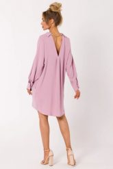 Sukienka koszulowa z dekoltem V na plecach różowa. Czerwone sukienki MOE, na co dzień, xl, bez wzorów, bez kołnierzyka, bez ramiączek, koszulowe. Za 279.00 zł.