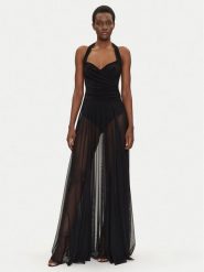 NORMA KAMALI Sukienka wieczorowa KK4243PMG50001 Czarny Slim Fit. Czarne sukienki Norma Kamali, s, bez wzorów, z syntetyku, wizytowe, bez kołnierzyka, bez ramiączek. Za 1,529.00 zł.