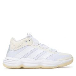 Buty halowe adidas. Białe obuwie sportowe Adidas, bez zapięcia. Za 479.99 zł.