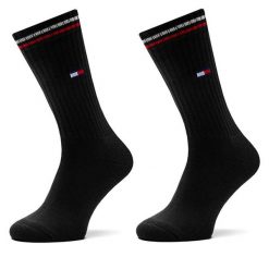 Skarpety długie Tommy Hilfiger. Czarne skarpety TOMMY HILFIGER, bez wzorów. Za 59.99 zł.