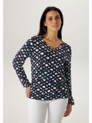 Aniston Koszulka w kolorze czarnym rozmiar: 38. Czarne bluzki Aniston, bez wzorów, bez kołnierzyka, bez ramiączek. Za 126.99 zł.