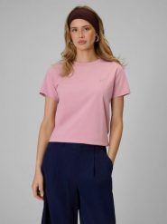 4F T-shirt regular gładki damski - różowy L. Czerwone t-shirty 4f, l, bez wzorów, z bawełny, bez kołnierzyka, bez ramiączek. Za 49.99 zł.
