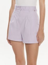 Tommy Jeans Szorty materiałowe Claire DW0DW17775 Fioletowy Regular Fit. Fioletowe szorty Tommy Jeans, bez wzorów, z bawełny. Za 199.99 zł.