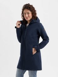 TRAVELIN' Kurtka softshellowa "Amalie" w kolorze granatowym rozmiar: XL. Niebieskie kurtki sportowe Travelin', s, z aplikacjami, ze skóry, bez kaptura, outdoorowe. Za 462.29 zł.