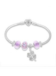 CHARM'S Srebrna bransoletka z charmsami rozmiar: onesize. Różowe bransoletki CHARM'S, z cyrkonią, srebrne. Za 652.99 zł.